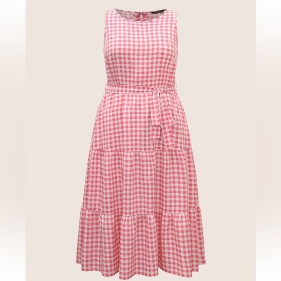 BloomChic Plus Size 2XL Gingham Elastic Waist Sleeveless Maxi Dress us18-20 - Picture 6 of 7